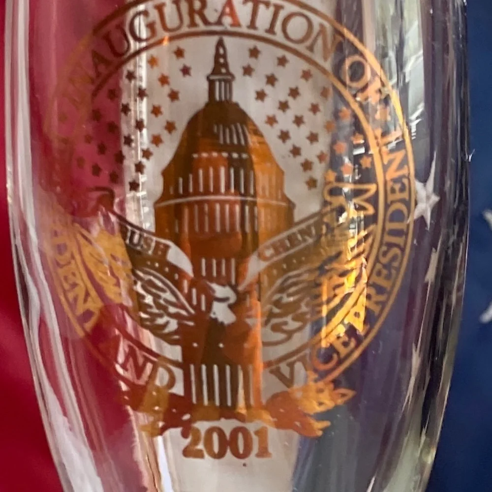 Champaign Glasses 2001 Inauguration of George W. Bush EUC